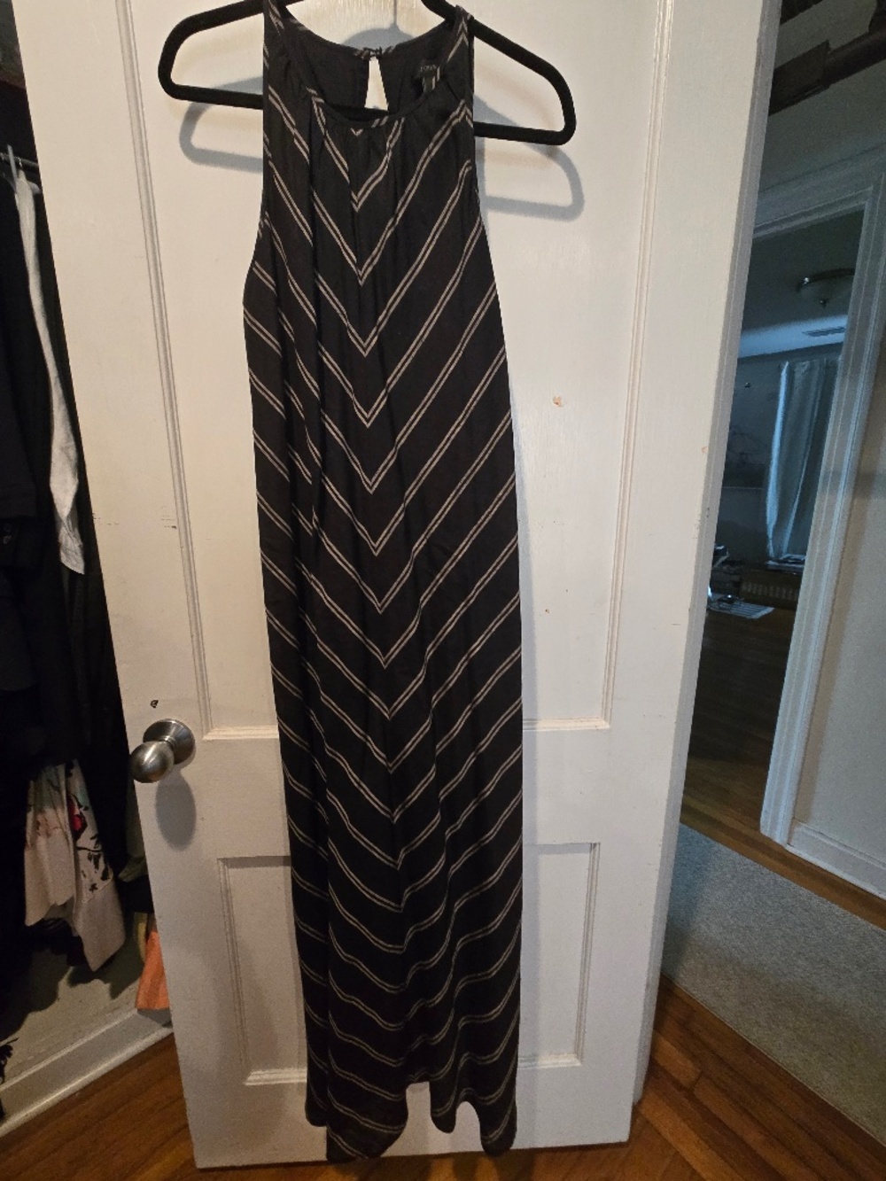 J.Crew black striped maxi dress - Size 4